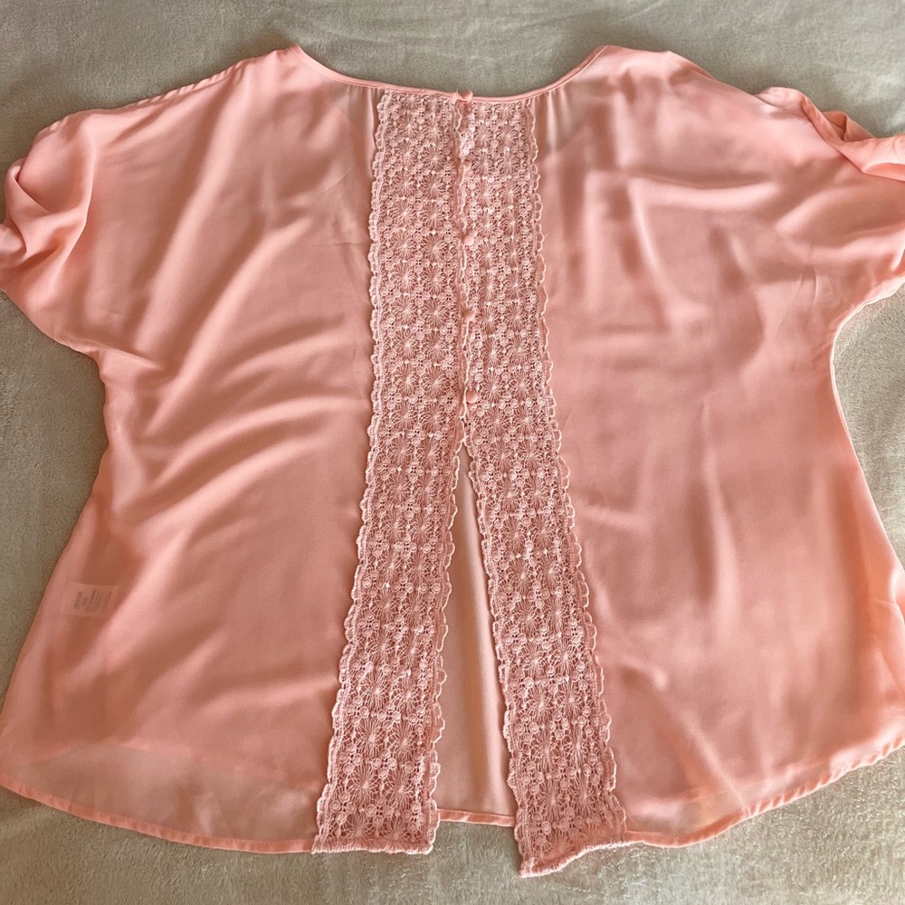 Fashion to Figure Sheer Open Back Blouse - Size 2X - Picture 14 of 15